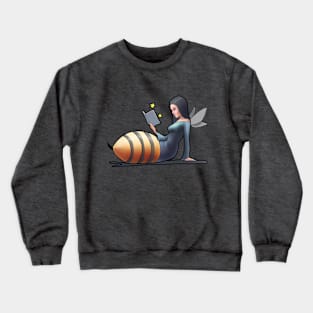 Bee girl a book worm Crewneck Sweatshirt